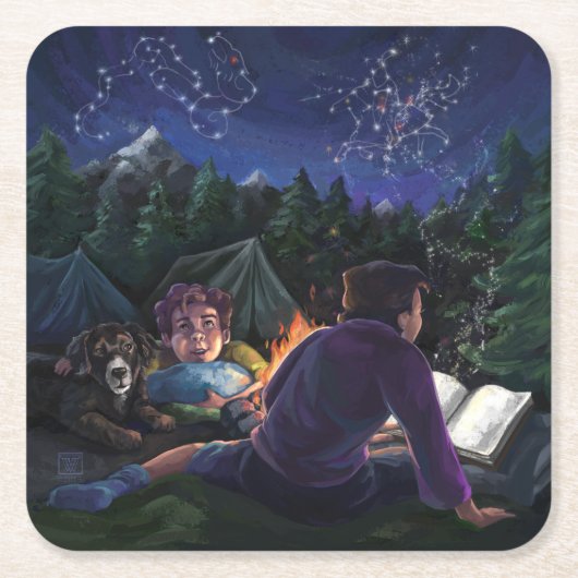 Sommerritter Rechteckiger Pappuntersetzer (Vorderseite)