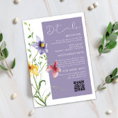 Sommerromantische Blumenwiese Stilvolle Hochzeit Begleitkarte