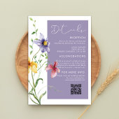 Sommerromantische Blumenwiese Stilvolle Hochzeit Begleitkarte