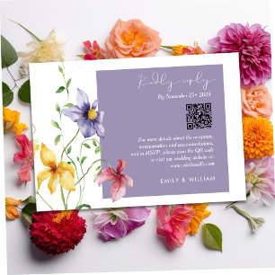 Sommerromantische Blumenwiese Stilvolle Hochzeit R RSVP Karte