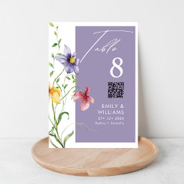 Sommerromantische Blumenwiese Stilvolle Hochzeit Tischnummer