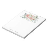 Sommerrosa Blume Grünpflanzen Notizblock (Rotiert)