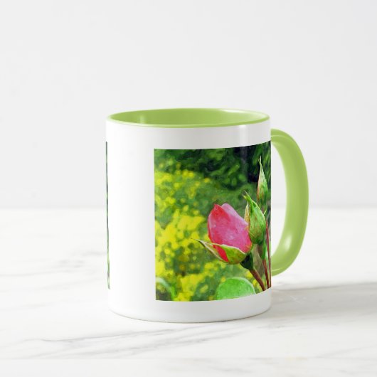 Sommerrosa Blume Tasse (VorderseiteRechts)