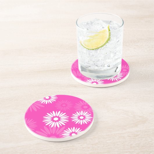 Sommerrosa Blume Untersetzer (Seite)