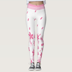 Sommerrosa Blüten Wasserfarben Blume erträglich Leggings