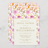 Sommerrosa Brautparty Einladung (Vorne/Hinten)