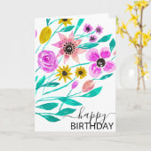 Sommerrosa Gelbe Blütenfarbe Geburtstag Karte (Gelbe Blume)