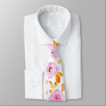 Sommerrosa Girlanalfarben Blumenmuster Krawatte<br><div class="desc">Summer Pink Girl Watercolor Blume Muster Neck Tie</div>