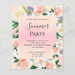 Sommerrosa Party Rose Einladung