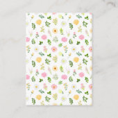 Sommerrosa und gelbe Blütenspinner Begleitkarte (Rückseite)