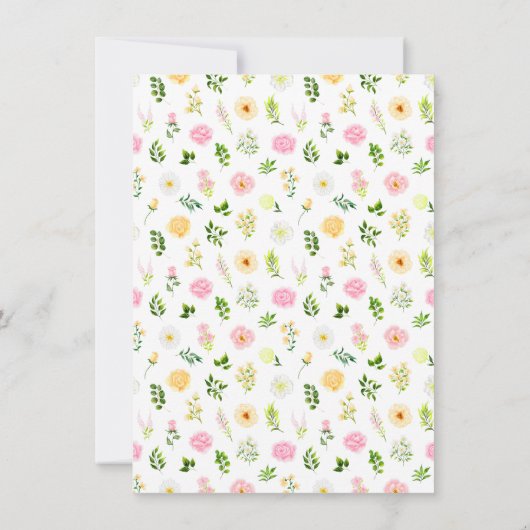 Sommerrosa und Gelbes Brautparty Dankeskarte (Rückseite)