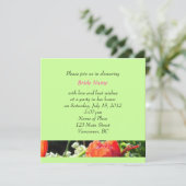 Sommerrote Blume Brautduscheinladungen Einladung (Stehend Vorderseite)