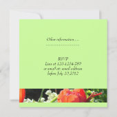 Sommerrote Blume Brautduscheinladungen Einladung (Rückseite)