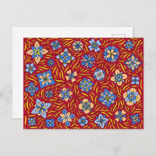 Sommerrotes Blume Postkarte (Vorne/Hinten)