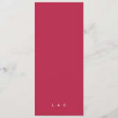 Sommerrotes Magenta Klassik Kalligrafie Menükarte (Rückseite)