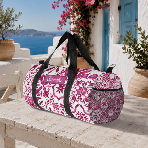 Sommerrotes Majolika-Sizilianisches Mittelmeer Duffle Bag