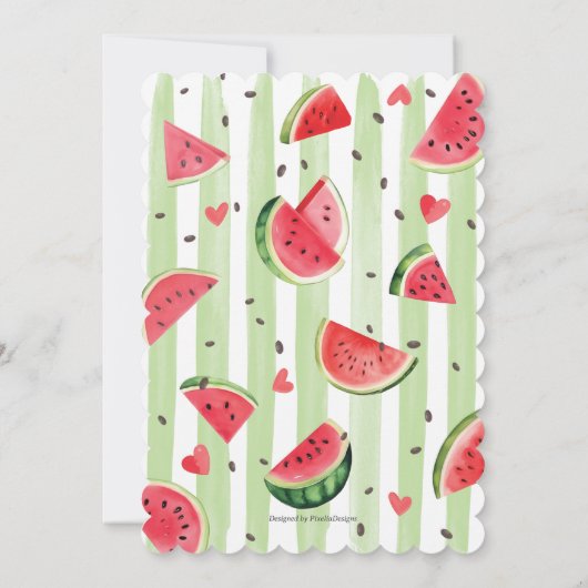 Sommerrotes Wassermelon, eins in einer Melone 1. G Einladung (Rückseite)