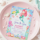 Sommerrothaarmee unter dem Meer Geburtstag Einladung