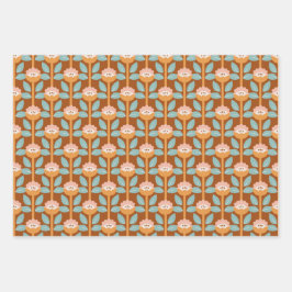 Sommerrückwärtsmuster der 70er Jahre | Umschlagpap Geschenkpapier Set