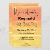 Sommerrustikale Lässig-Gelbpfirsichfeier Einladung (Vorne/Hinten)