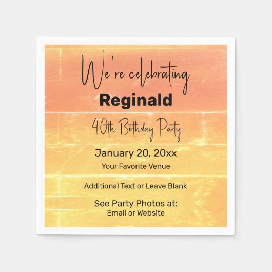 Sommerrustikale Lässig-Gelbpfirsichfeier Serviette (Vorderseite)