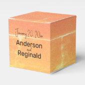 Sommerrustikale Lässig-Gelbpfirsichhochzeit Geschenkschachtel (Vorderseite)