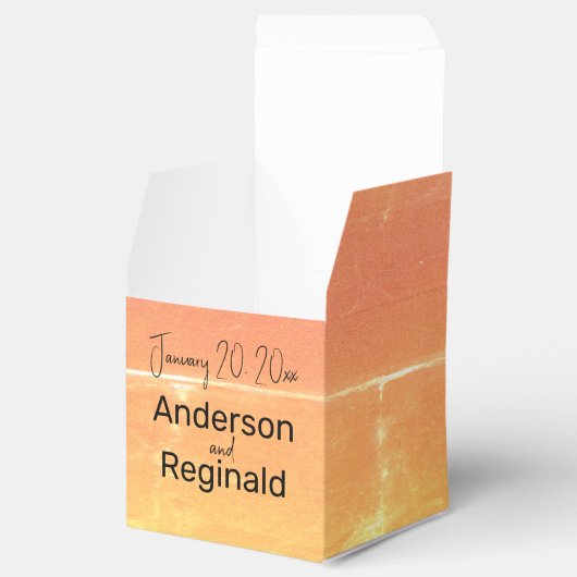 Sommerrustikale Lässig-Gelbpfirsichhochzeit Geschenkschachtel (Geöffnet)