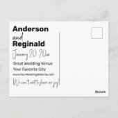 Sommerrustikale Lässig-Gelbpfirsichhochzeit Postkarte (Rückseite)