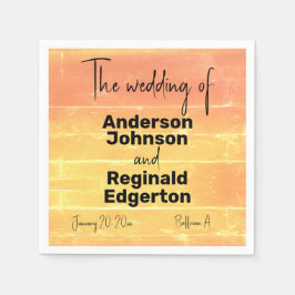 Sommerrustikale Lässig-Gelbpfirsichhochzeit Serviette