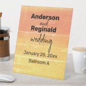 Sommerrustikale Lässig-Gelbpfirsichhochzeit Sockelschild (In Situ)