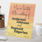 Sommerrustikale Lässig-Gelbpfirsichhochzeit Sockelschild (In Situ)