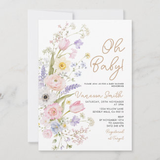 Sommers Wildblumen-Baby-Shower-Einladung Einladung