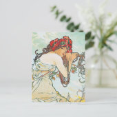 Sommersaison Alphonse Mucha Postkarte (Stehend Vorderseite)