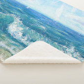 Sommersaison, blaue Wellen, Acrylmalerei. Sherpadecke (3/4)