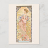 Sommersaison Illustration Alphonse Mucha Postkarte (Vorderseite)