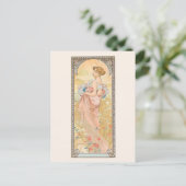 Sommersaison Illustration Alphonse Mucha Postkarte (Stehend Vorderseite)
