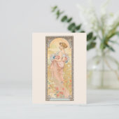 Sommersaison Illustration Alphonse Mucha Postkarte (Stehend Vorderseite)