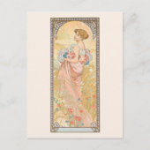 Sommersaison Illustration Alphonse Mucha Postkarte (Vorderseite)