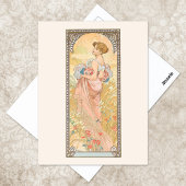 Sommersaison Illustration Alphonse Mucha Postkarte