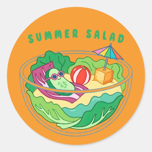 Sommersalat Runder Aufkleber (Vorderseite)
