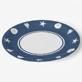 Sommerschalen in Navy-Papierplatte Pappteller (Schrägansicht)