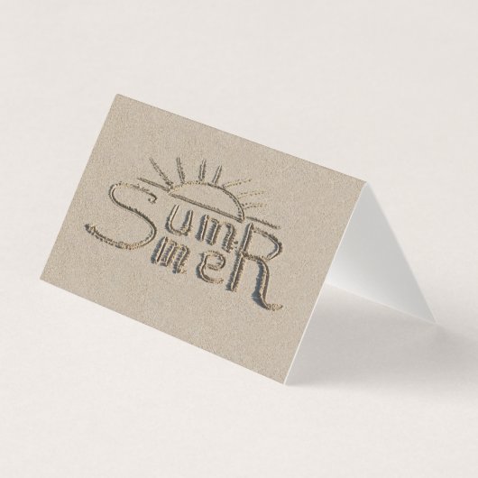 Sommerschild auf dem Strand geschnitzt Sand (Vorderseite)