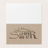 Sommerschild auf dem Strand geschnitzt Sand (Außenseite Aufgefaltet)