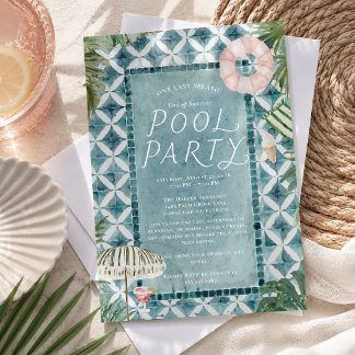 Sommerschluss-Poolparty-Einladung Einladung