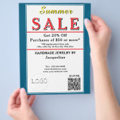 Sommerschlussverkauf Blau Weiß Herz Flyer (Hand)