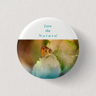 Sommerschmetterling auf Blatt Button