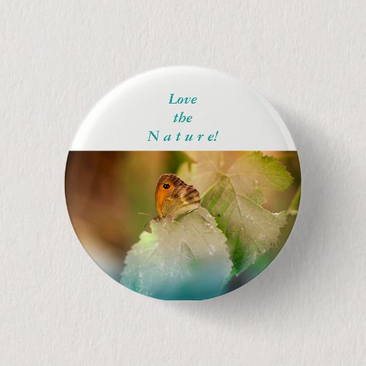 Sommerschmetterling auf Blatt Button (Vorderseite)