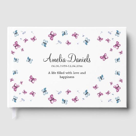 Sommerschmetterling im Gedächtnis Gästebuch (Vorderseite)