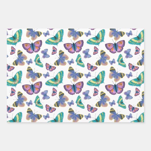 Sommerschmetterlinge Geschenkpapier Set (Vorderseite)