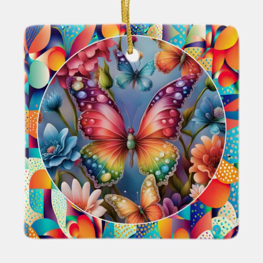 Sommerschmetterlinge Keramikornament (Vorderseite)